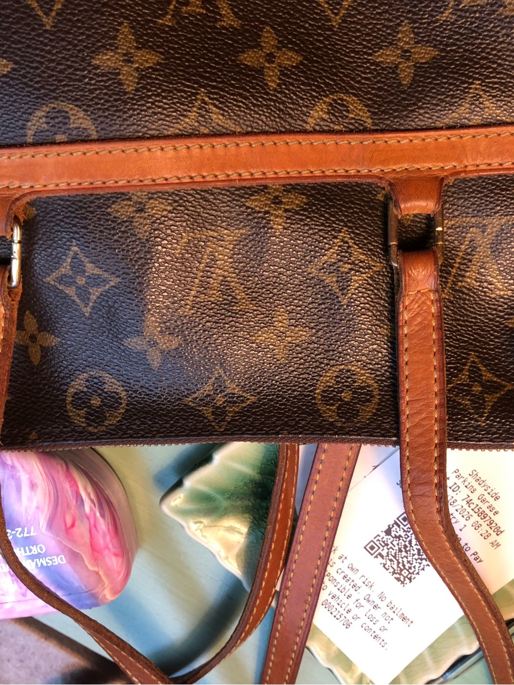 Louis Vuitton Red Suede Interior Shoulder Bag with Vachetta Trim - Picture 6 of 14